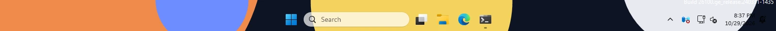 Real Windows taskbar: Step 5: after clicking Opaque, the taskbar turns solid at once (the default color is black).
