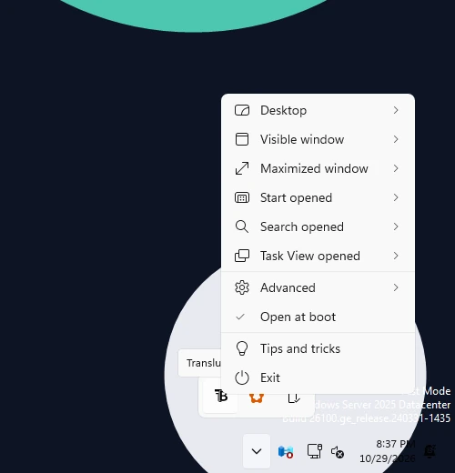 Step 3: right-click the icon to open the menu.