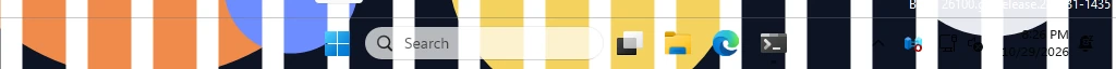 Real Windows taskbar: clear with show_line true: the thin border line along the top edge is visible.